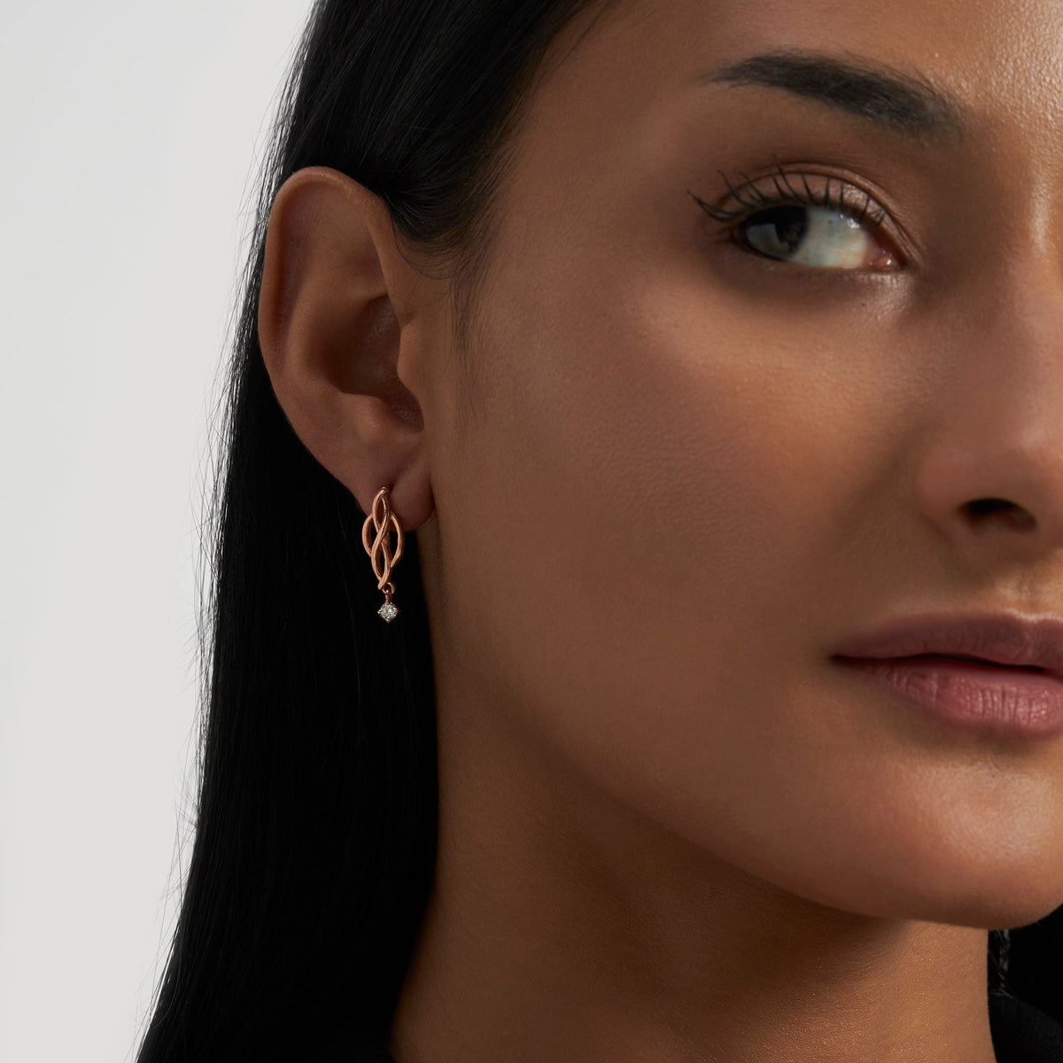 Ethereal Essence Solitaire Diamond Earrings
