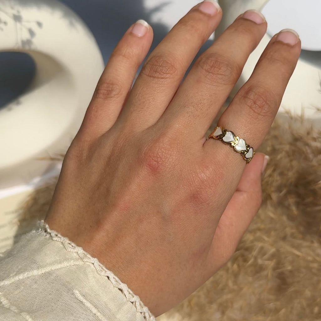 White heart ring