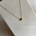 Emerald minimal heart necklace