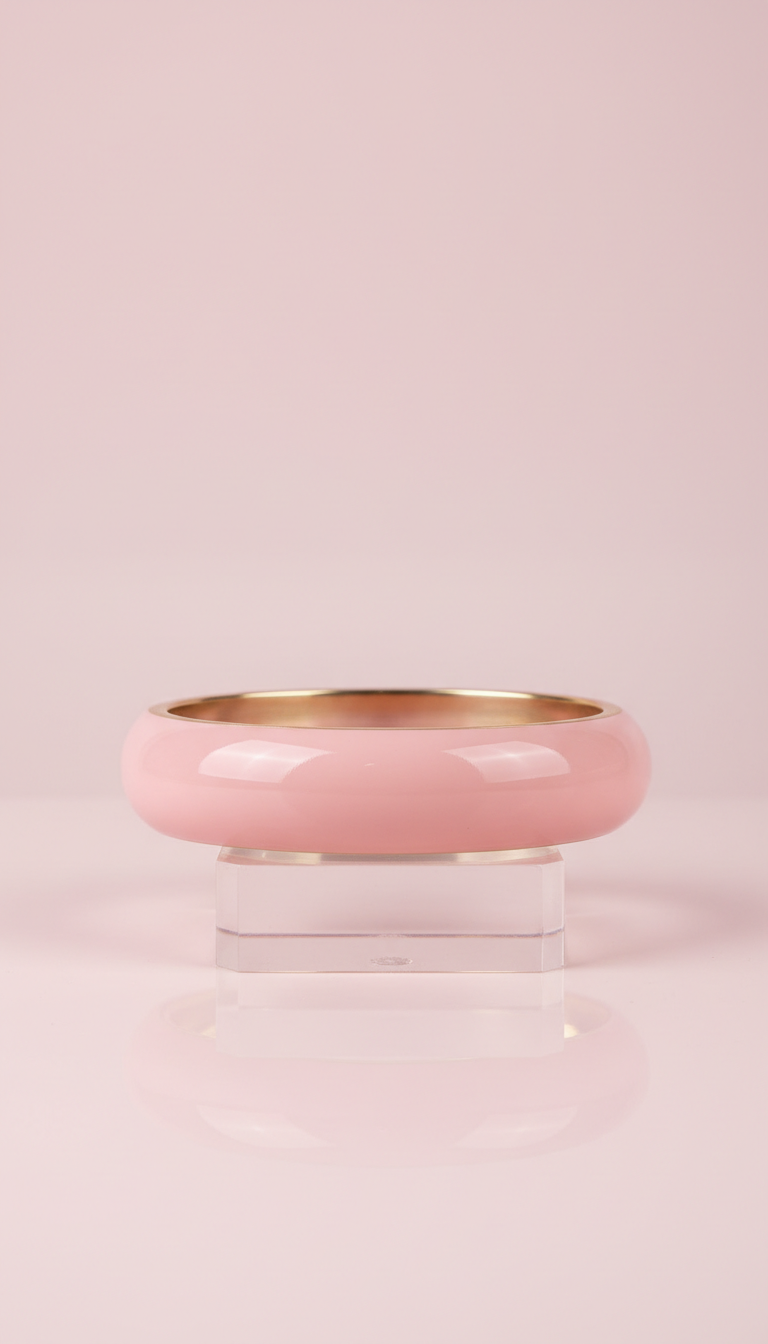 Blush Pink Enamel Bangle Bracelet