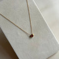 Ruby heart minimal necklace