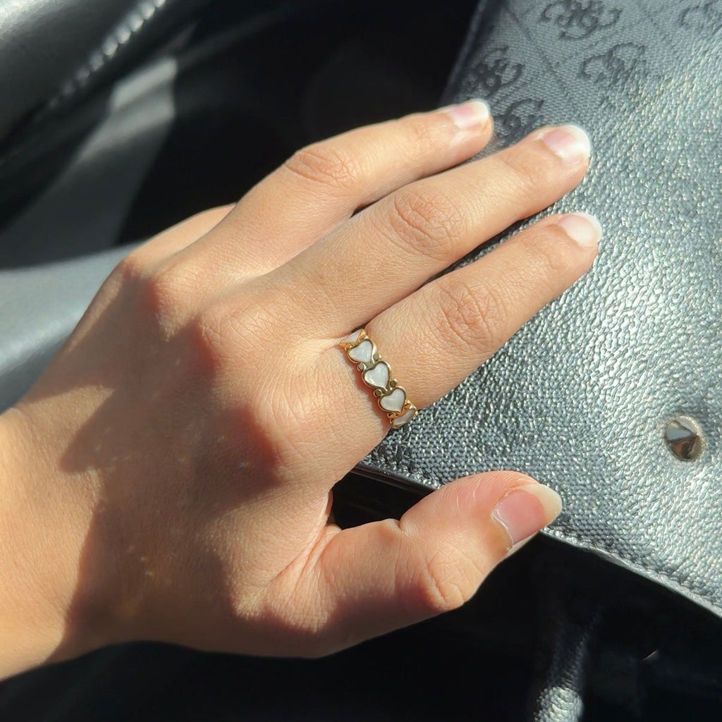 White heart ring