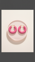Enamel Hoop Earrings in Bold Color