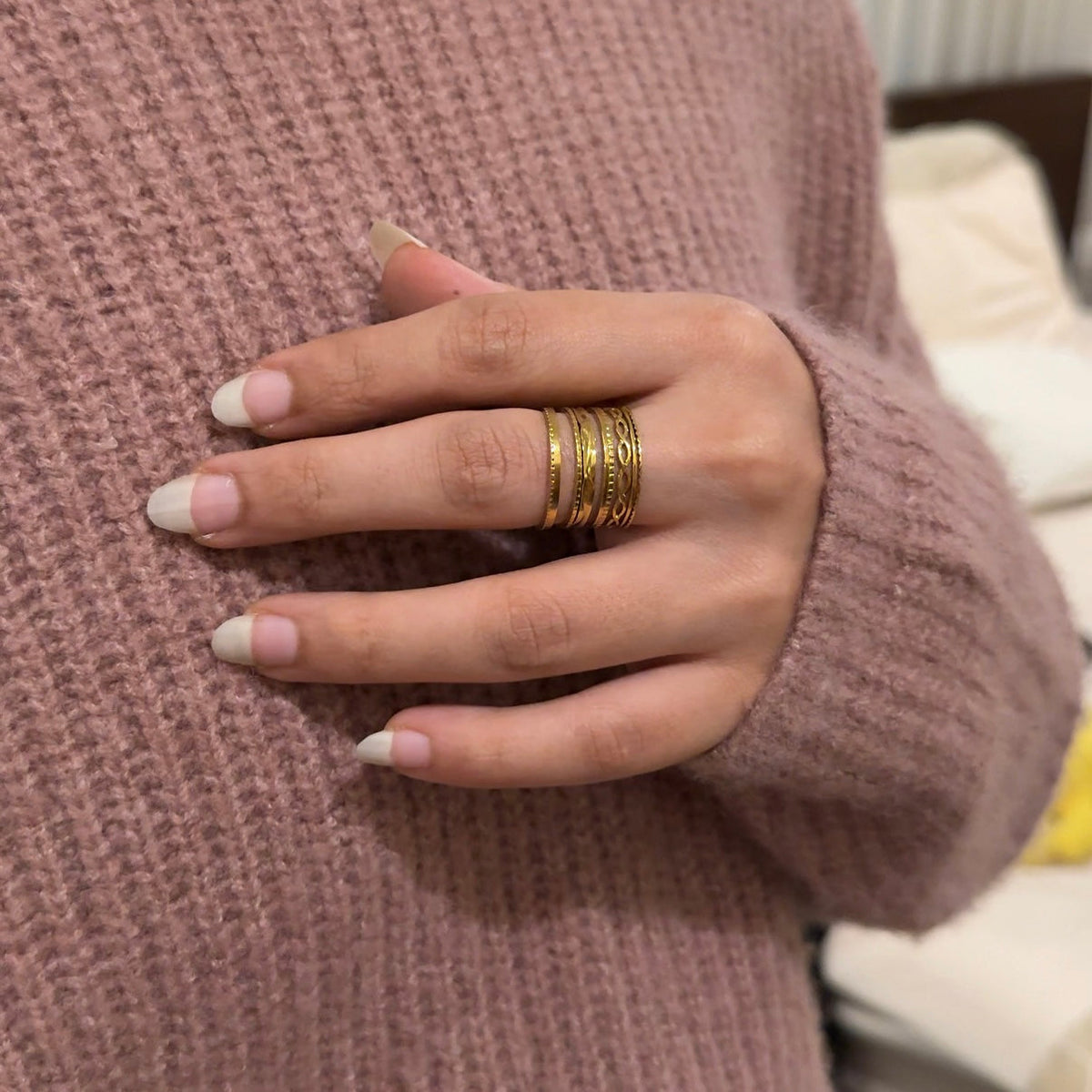 Layered luxe ring