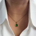 Emerald stone necklace