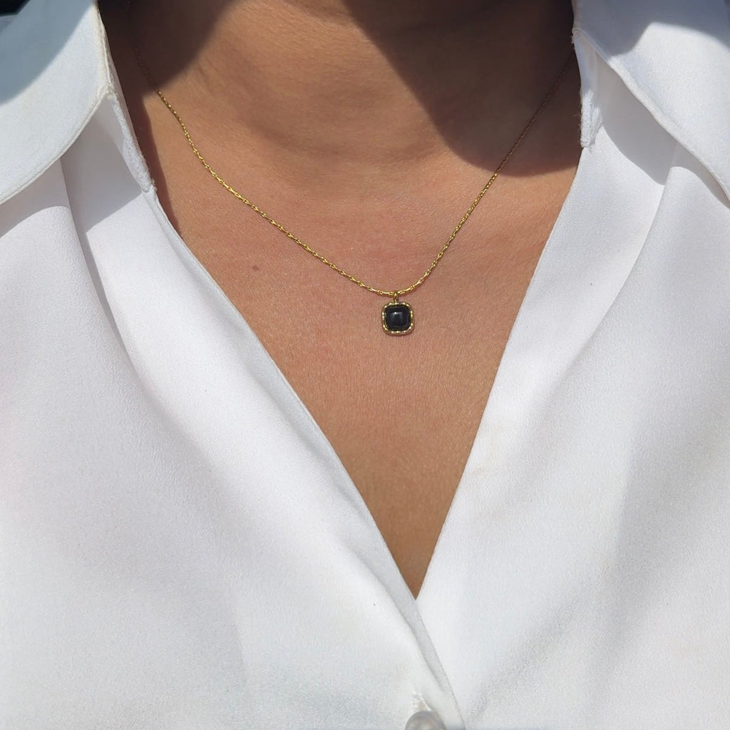 Black charm necklace