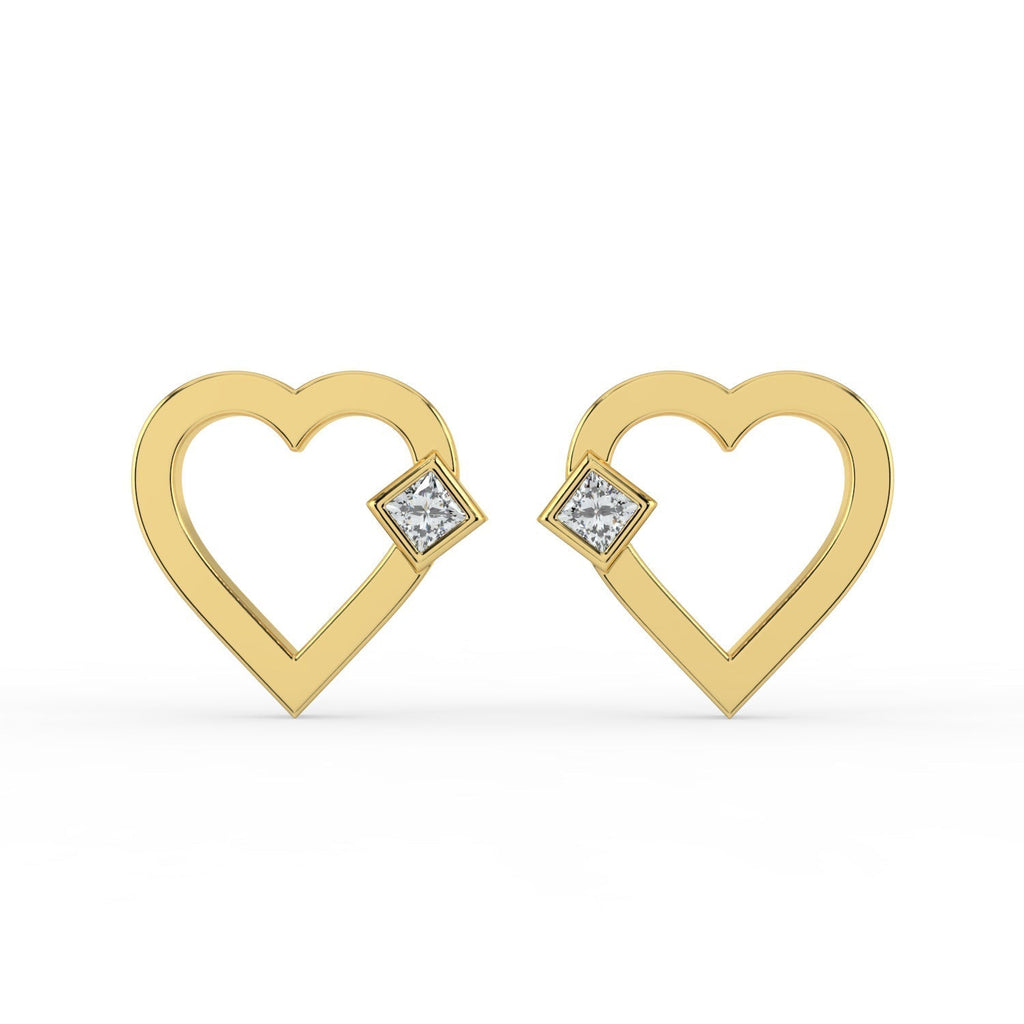 Petite Heart Lab Diamond Earrings