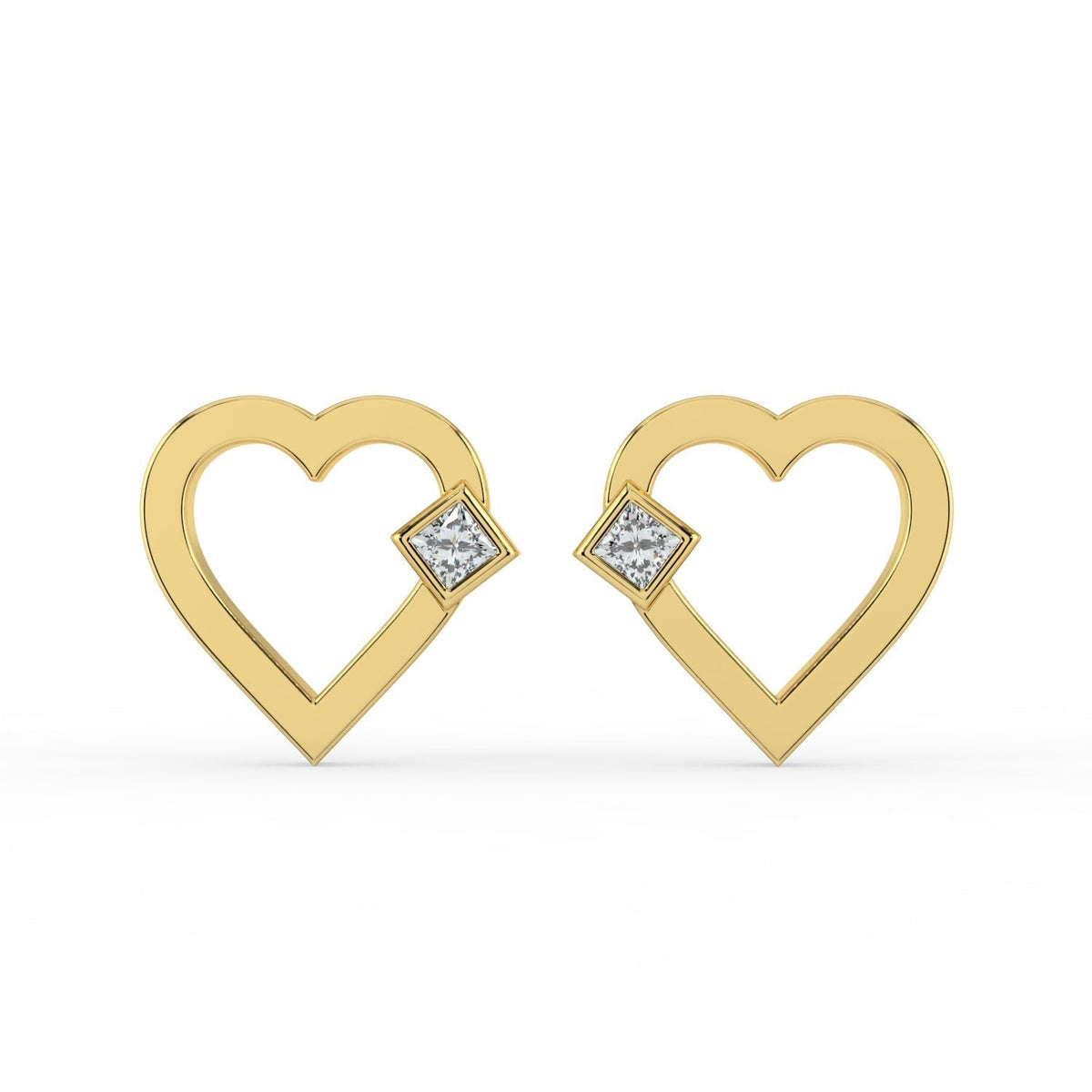 Petite Heart Lab Diamond Earrings