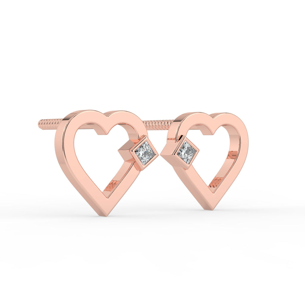 Petite Heart Lab Diamond Earrings