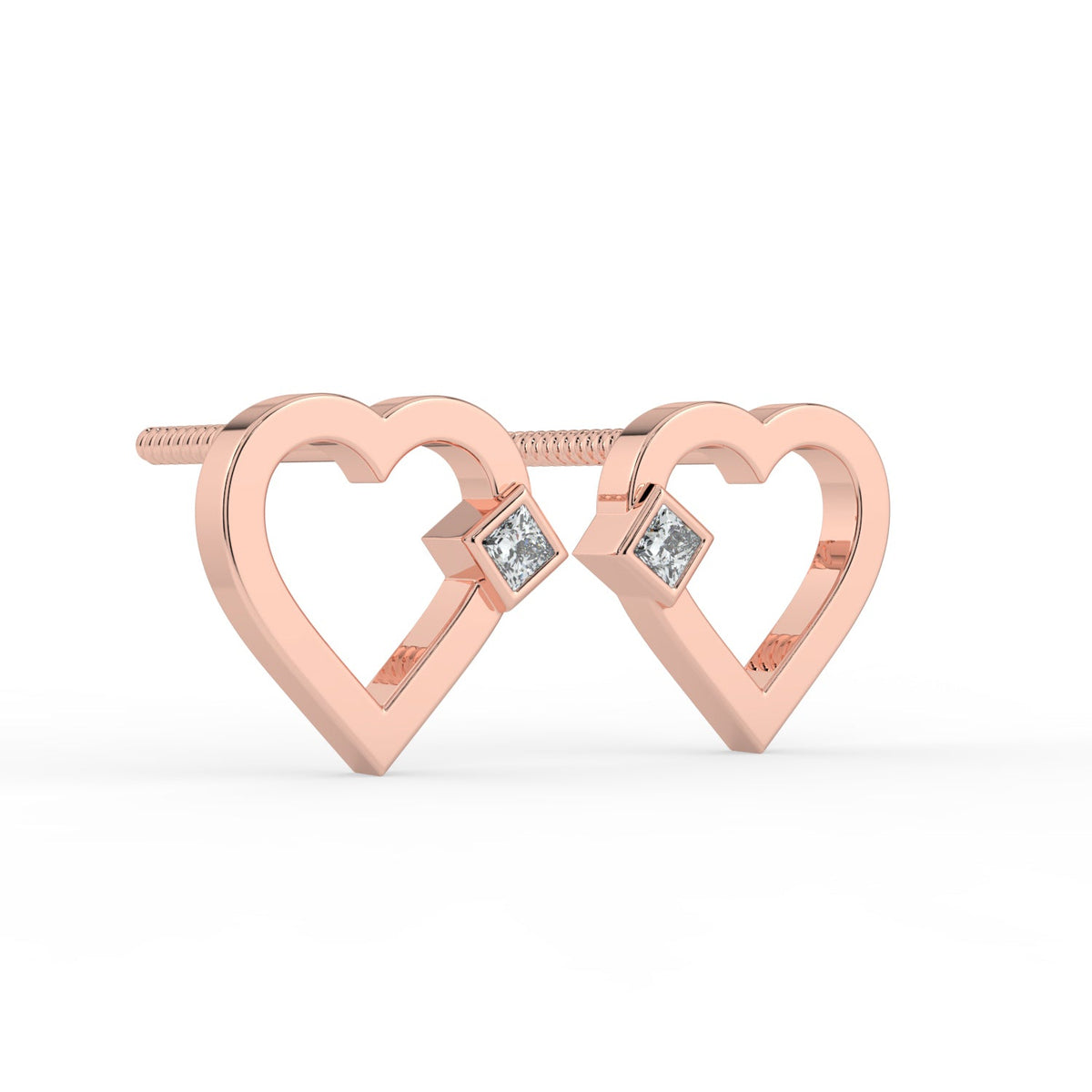 Petite Heart Lab Diamond Earrings