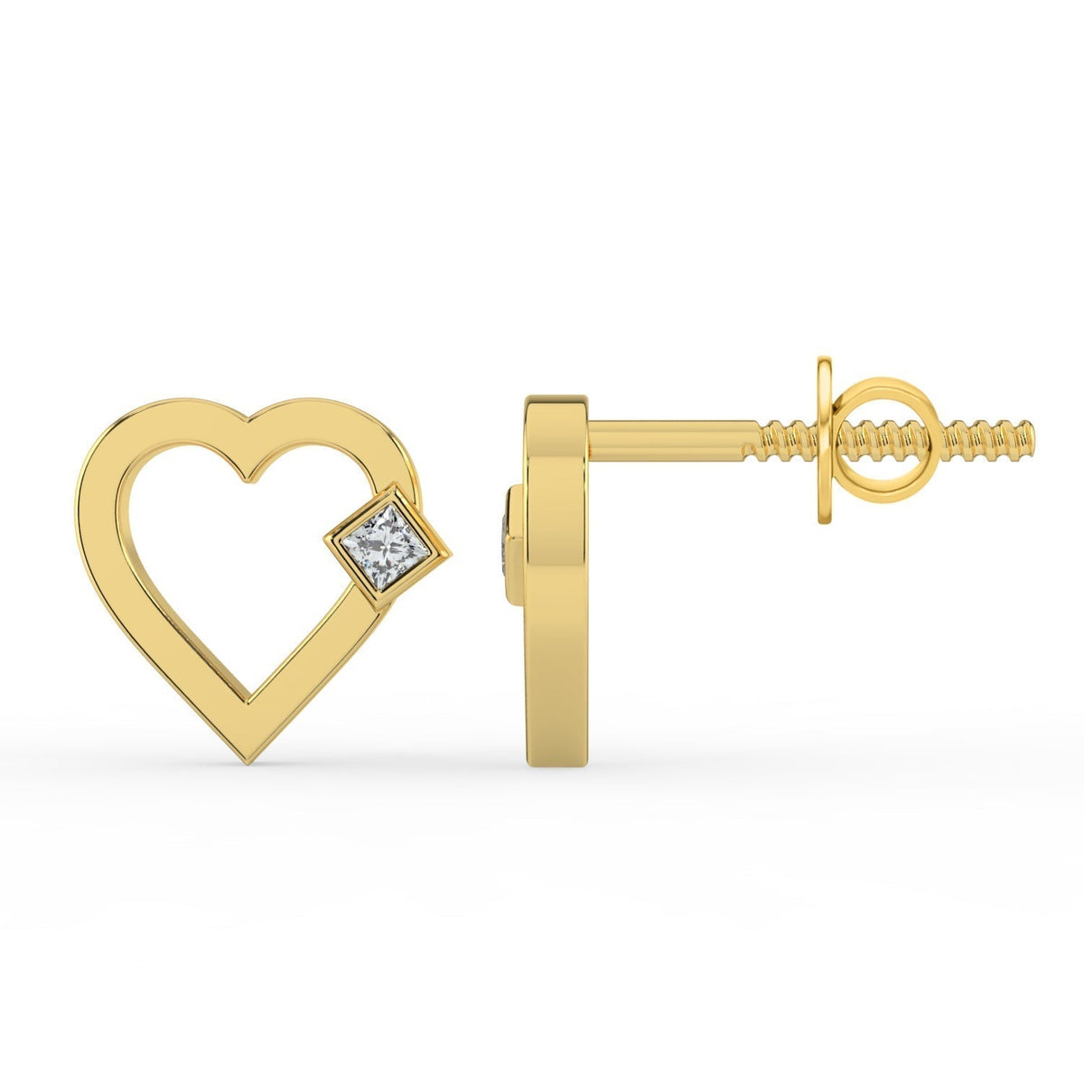 Petite Heart Lab Diamond Earrings