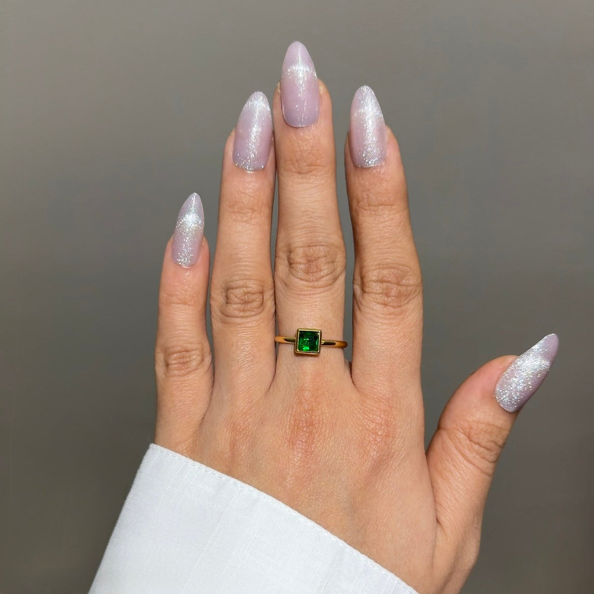 Green stone ring
