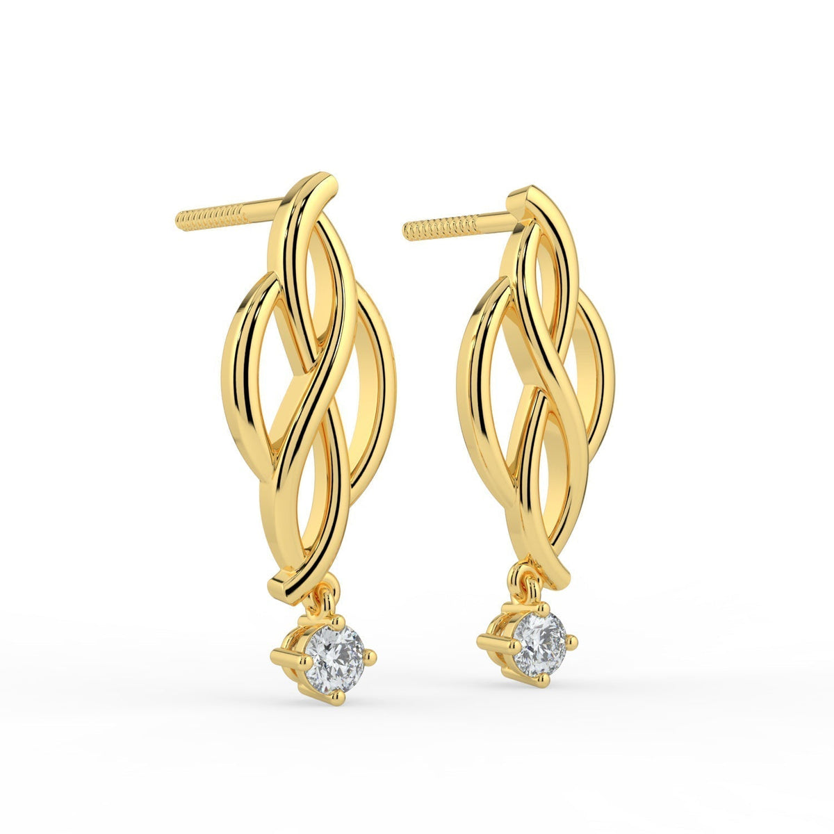 Ethereal Essence Solitaire Diamond Earrings