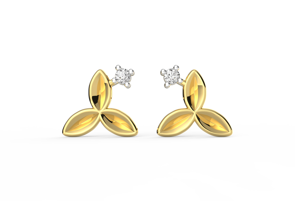 Leafy Dew Lab Diamond Earrings