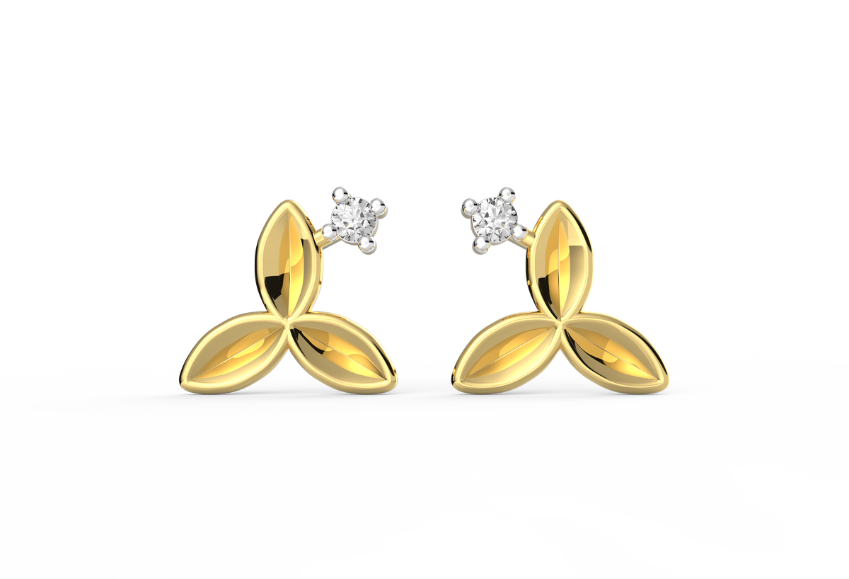 Leafy Dew Lab Diamond Earrings