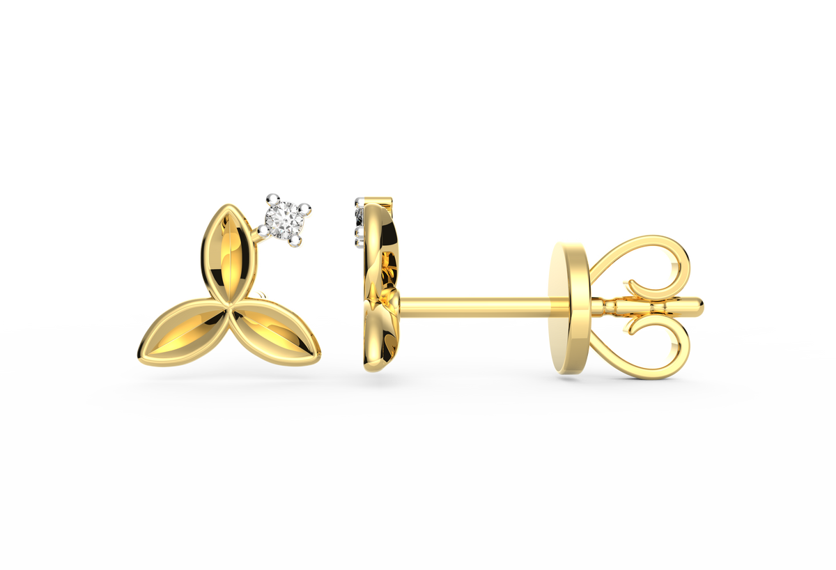 Leafy Dew Lab Diamond Earrings