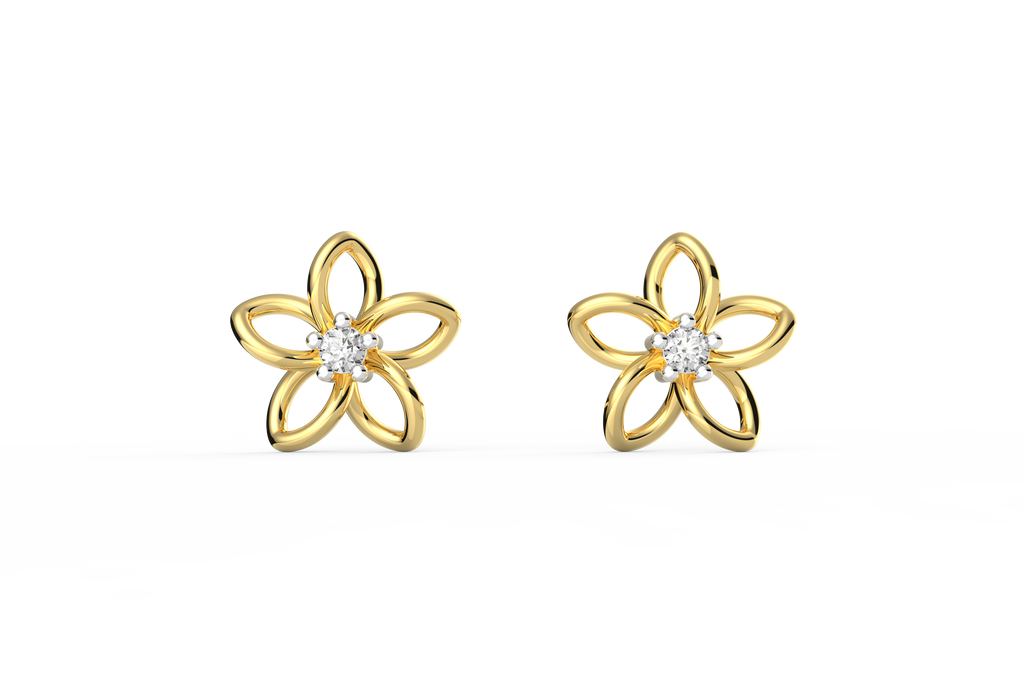 Dainty Floral Lab Diamond Studs