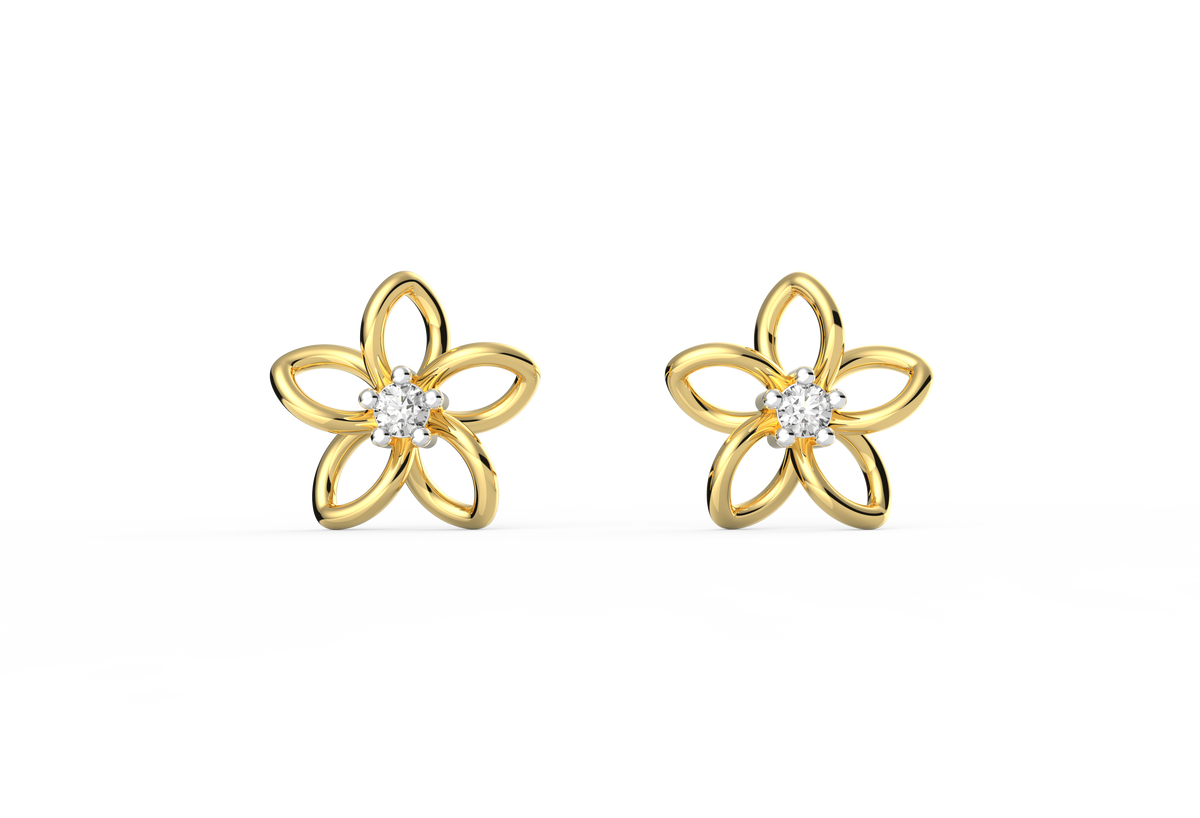 Dainty Floral Lab Diamond Studs