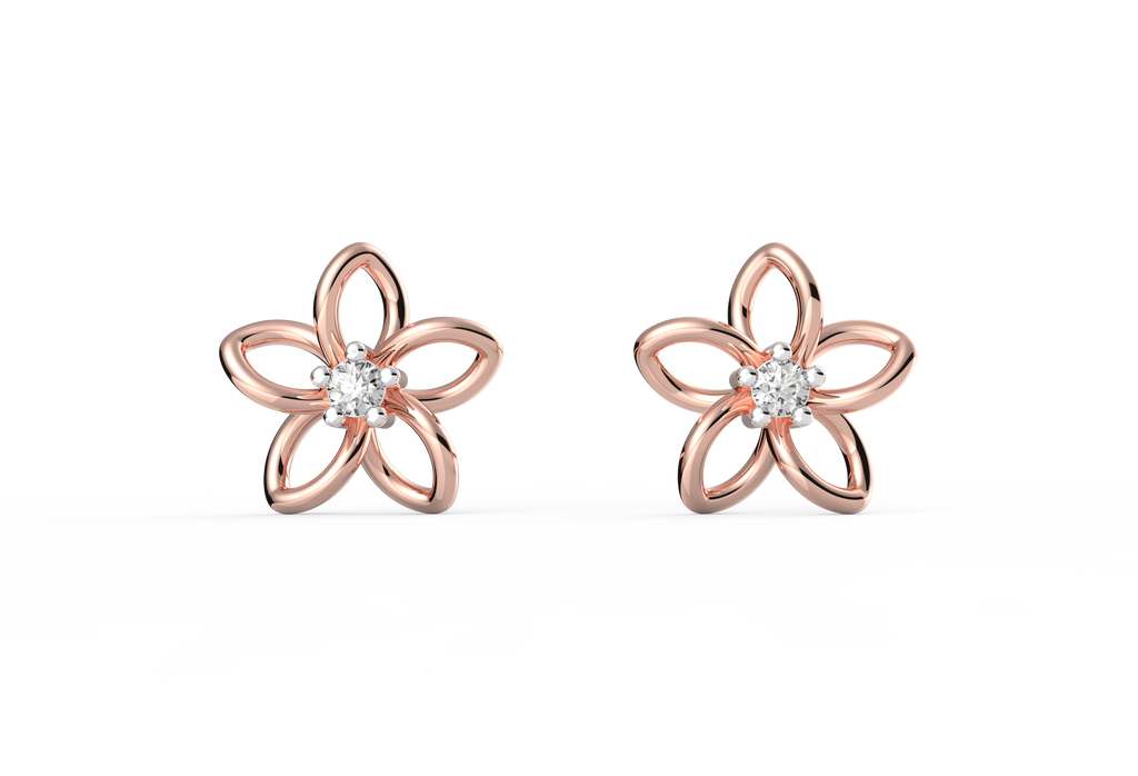 Dainty Floral Lab Diamond Studs