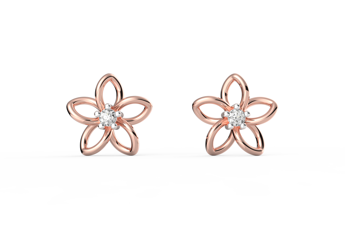 Dainty Floral Lab Diamond Studs
