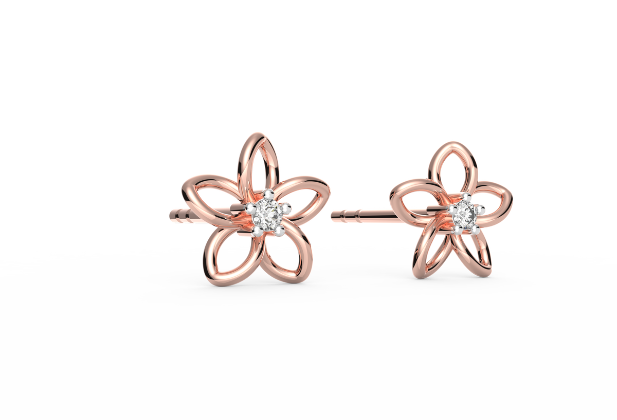 Dainty Floral Lab Diamond Studs
