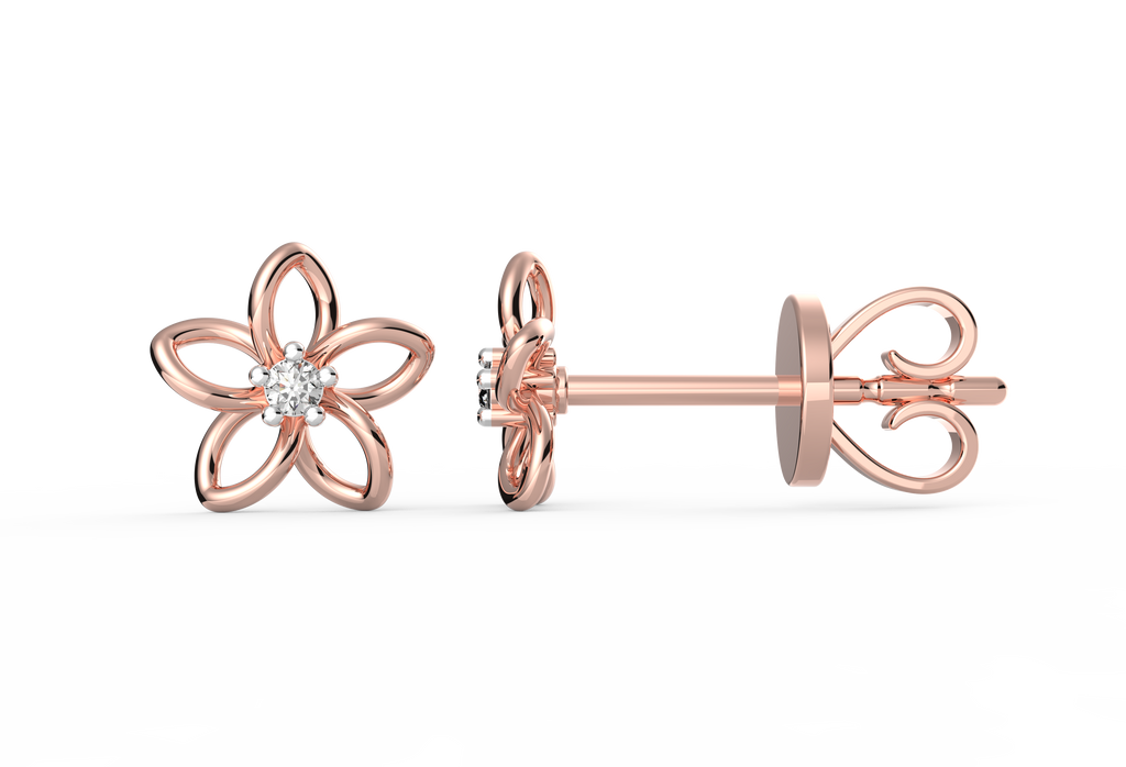 Dainty Floral Lab Diamond Studs
