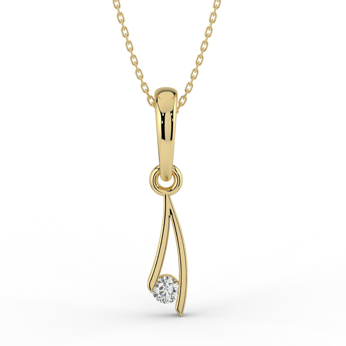 Radiant Essence Solitaire Pendant (With Chain)