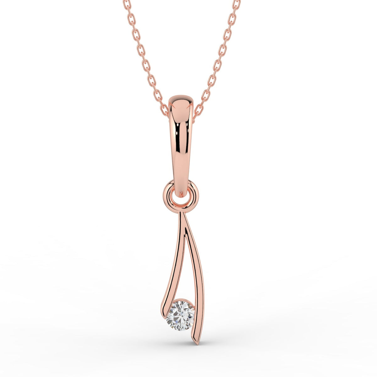 Radiant Essence Solitaire Pendant (With Chain)
