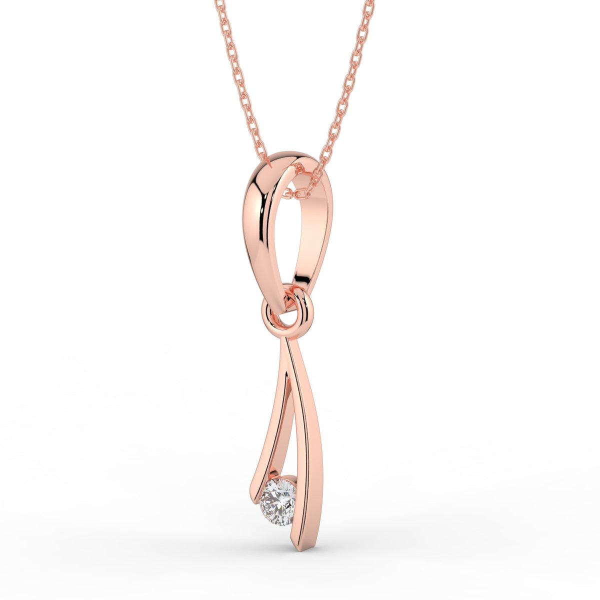 Radiant Essence Solitaire Pendant (With Chain)