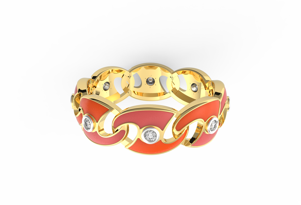 Cherry Bloom Enamel Ring