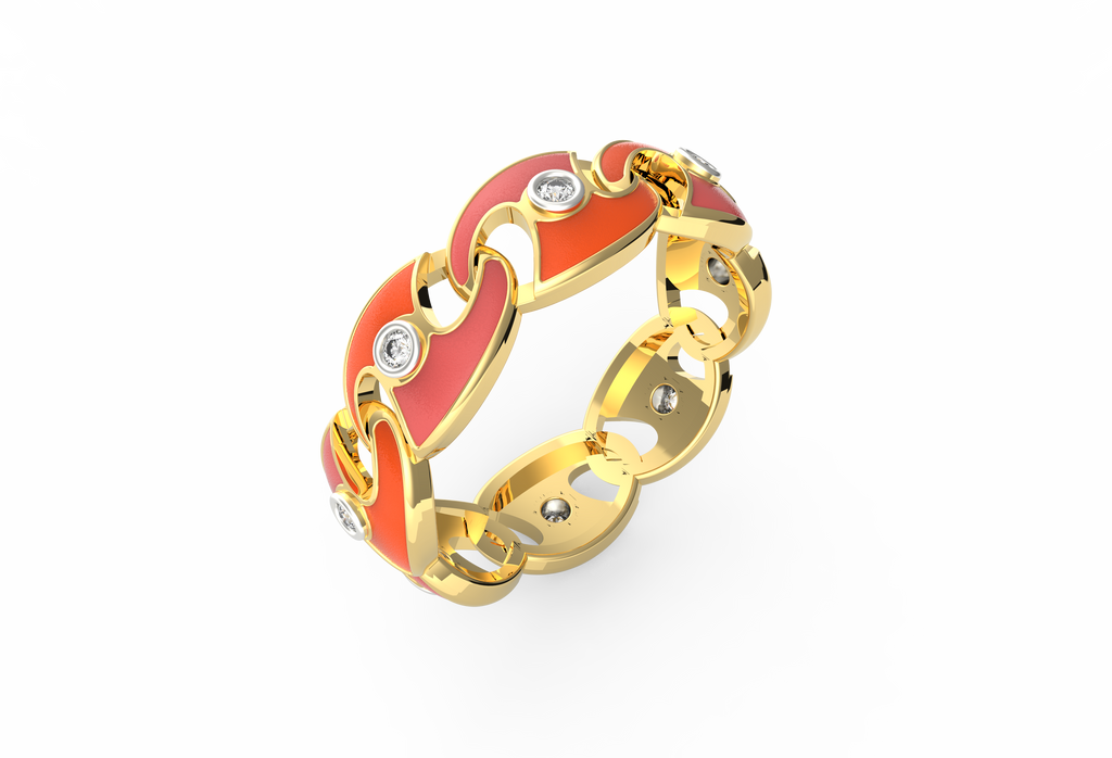 Cherry Bloom Enamel Ring