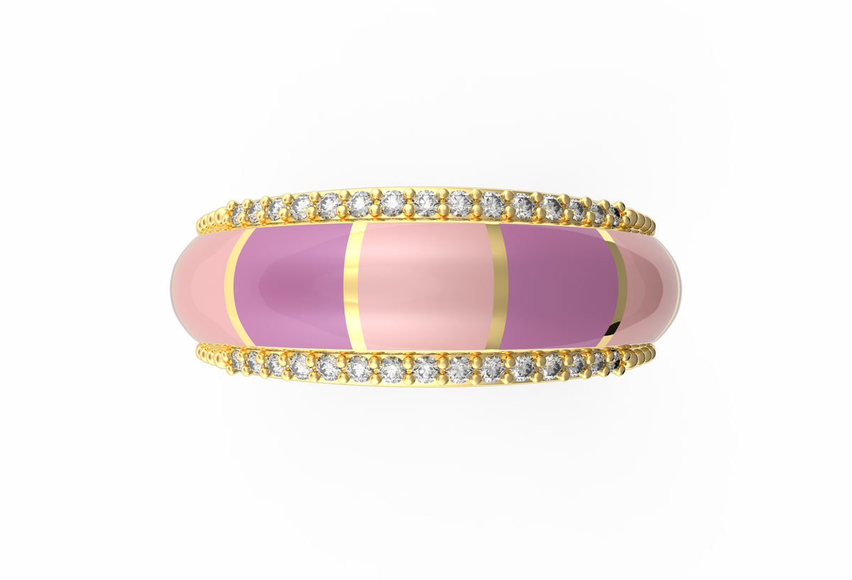 Lavender Blush Enamel Ring