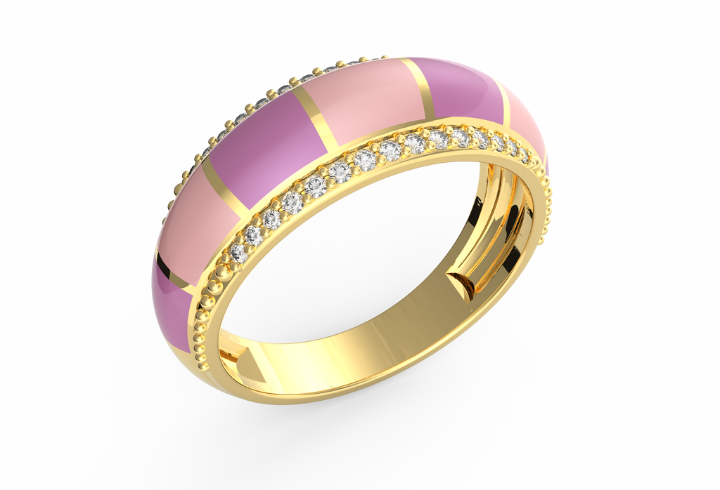 Lavender Blush Enamel Ring