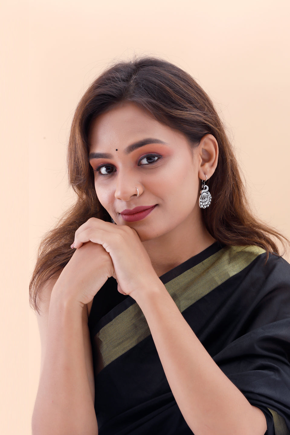 Premium Jaipuri Oxidized Set Of 9 Earrings in Elite Wooden Box