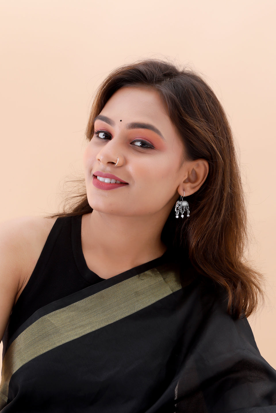 Premium Jaipuri Oxidized Set Of 9 Earrings in Elite Wooden Box