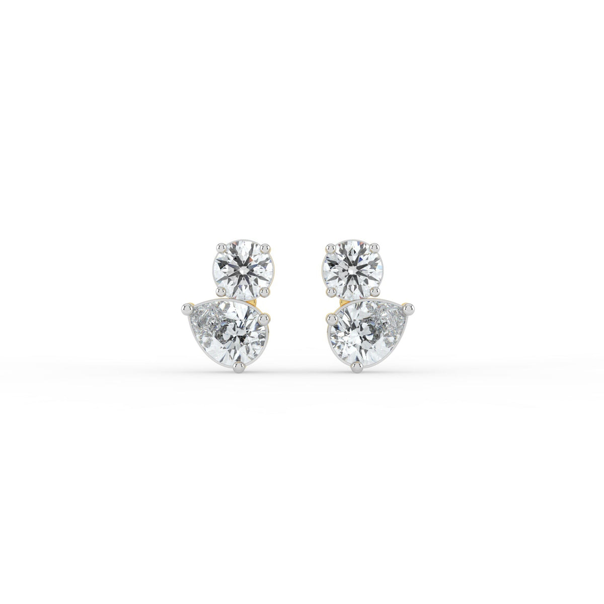Round and Pear Dual Stone Studs