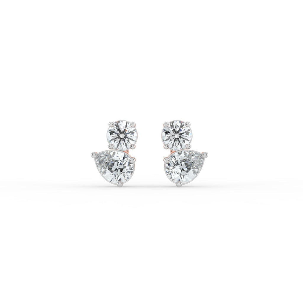 Round and Pear Dual Stone Studs