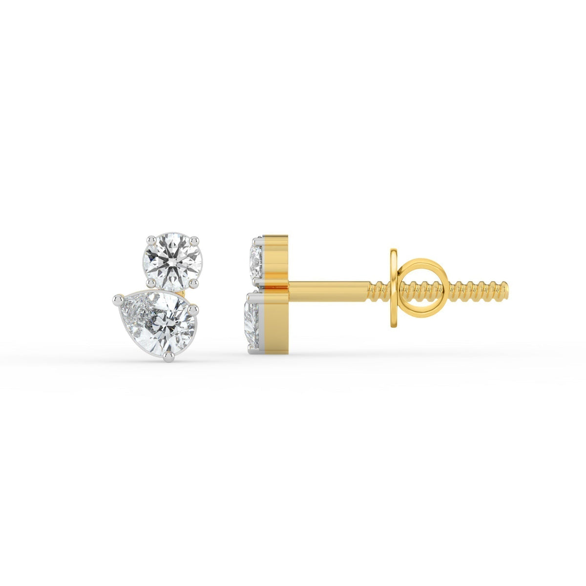 Round and Pear Dual Stone Studs