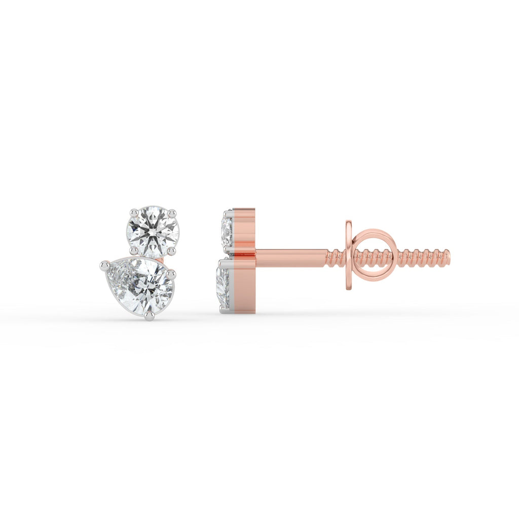 Round and Pear Dual Stone Studs