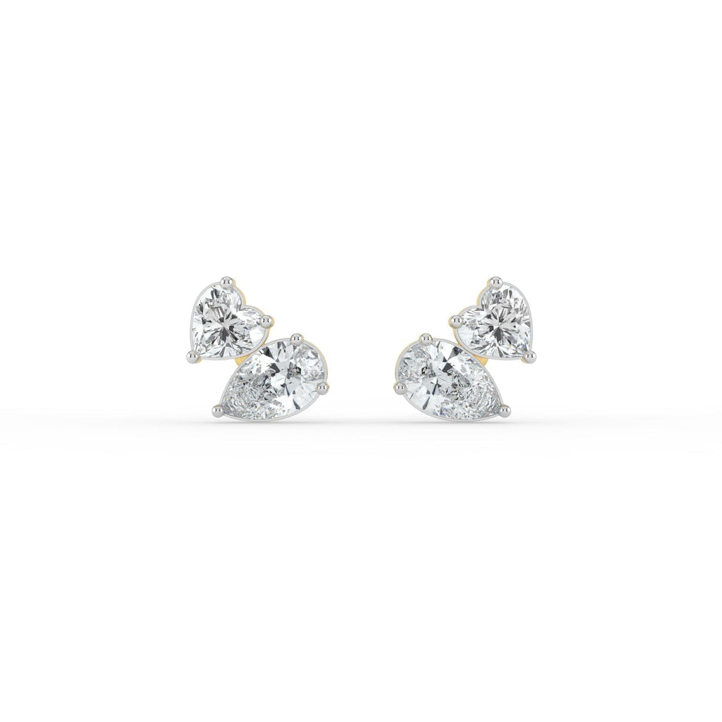 Heart and Pear Duo Studs