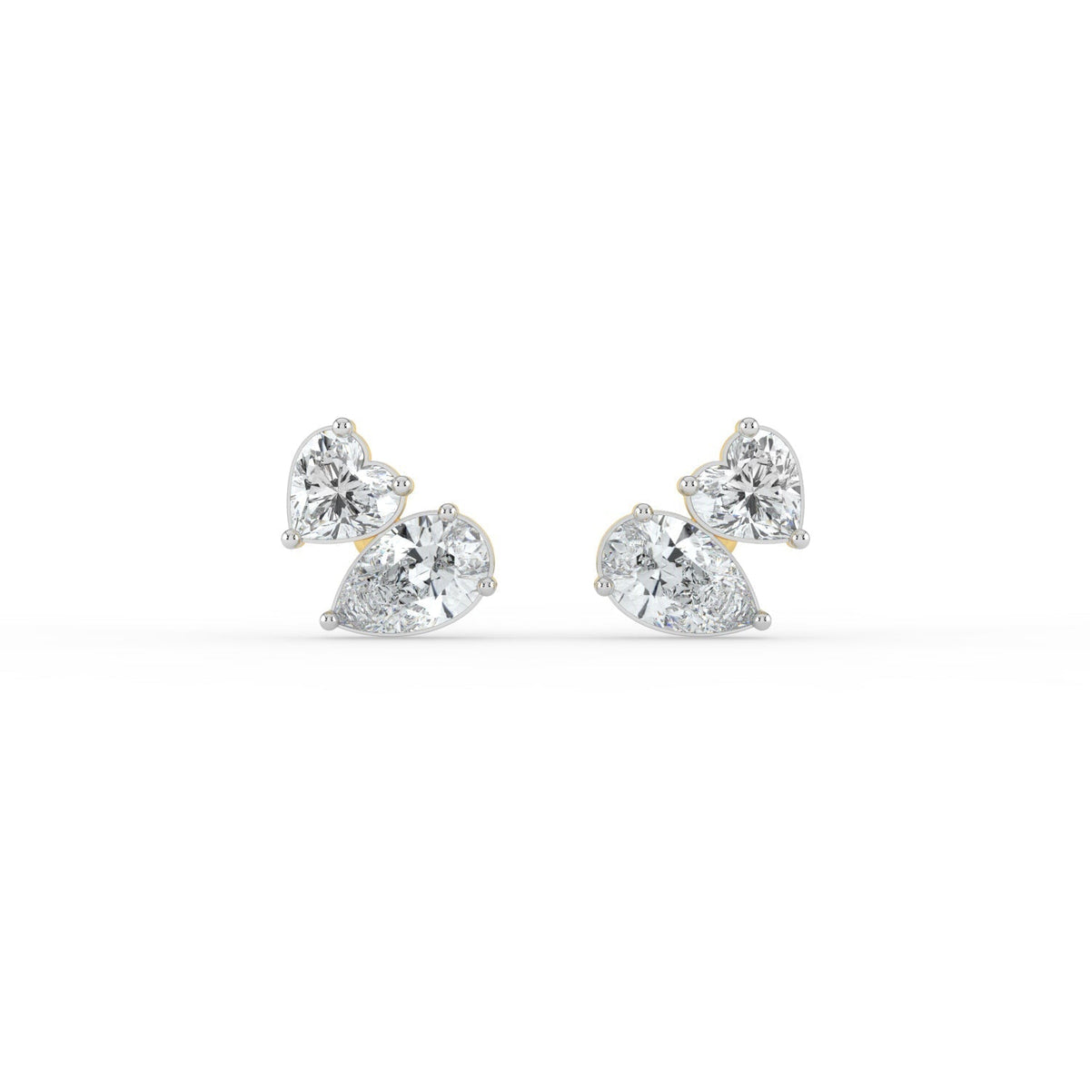Heart and Pear Duo Studs