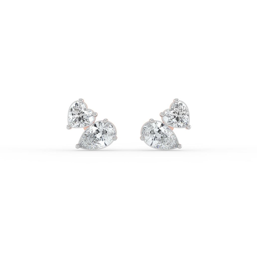 Heart and Pear Duo Studs