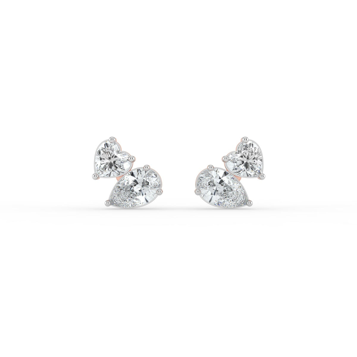 Heart and Pear Duo Studs