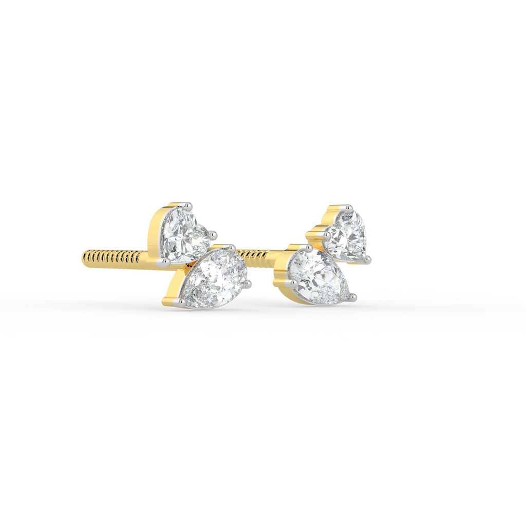 Heart and Pear Duo Studs