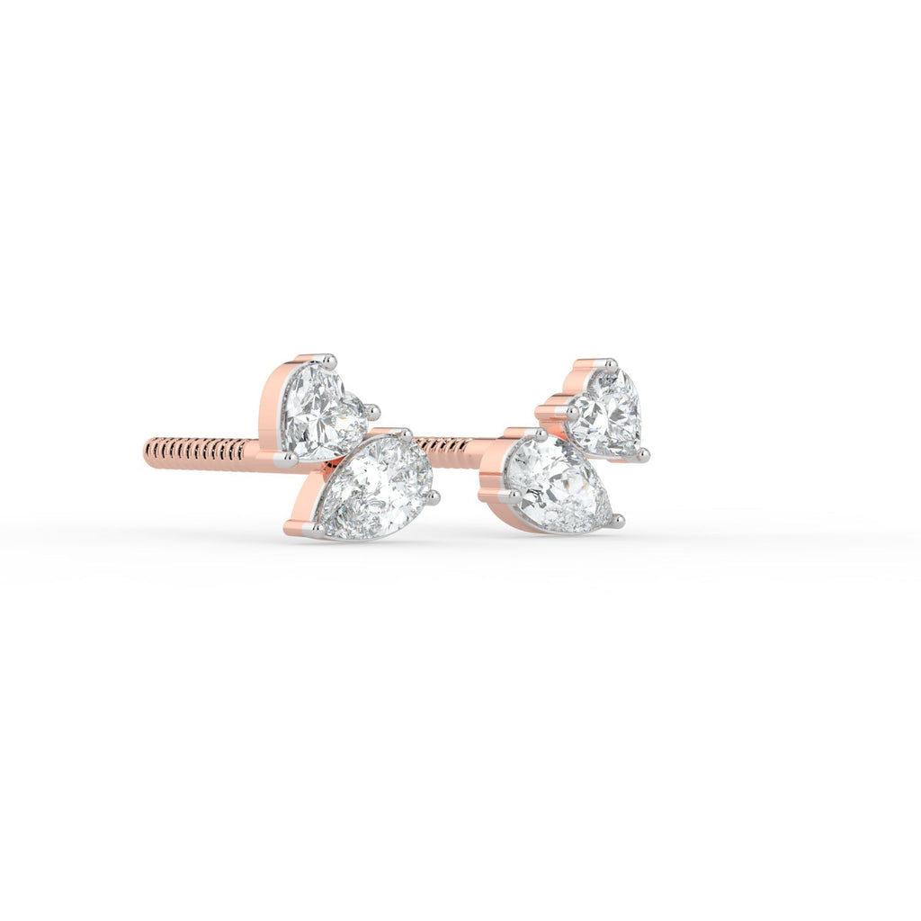 Heart and Pear Duo Studs